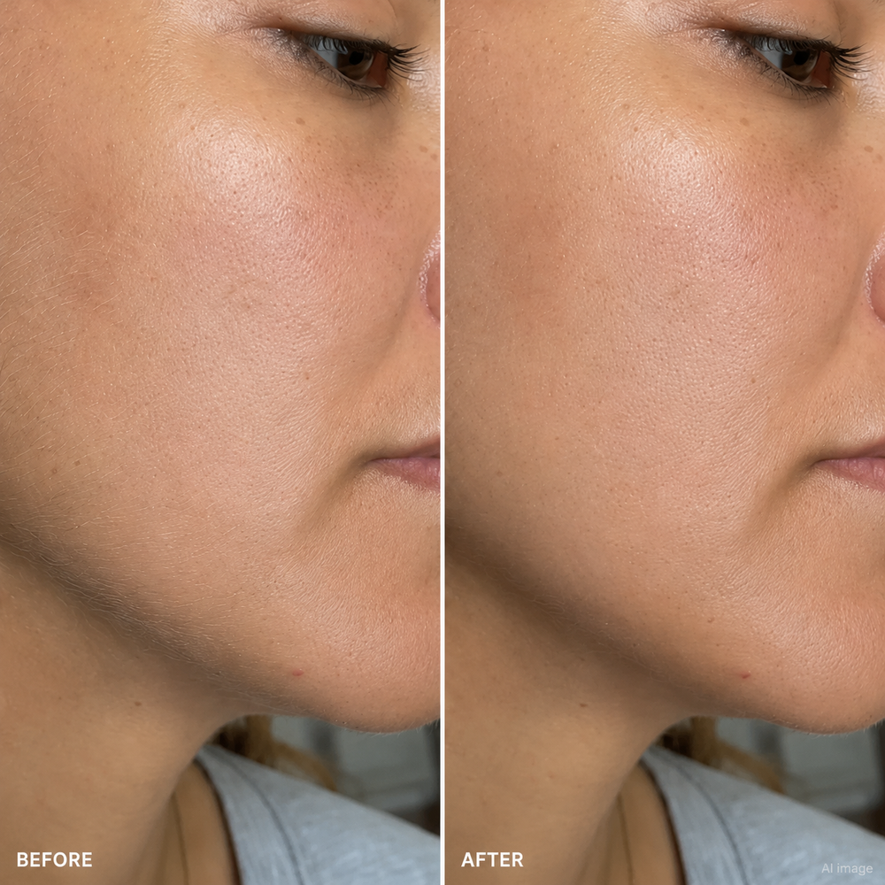 Cheek & jawline — before and after
